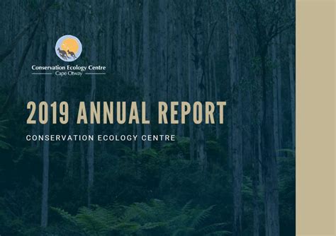 Cec 2019 Annual Report Conservation Ecology Centre Cape Otway