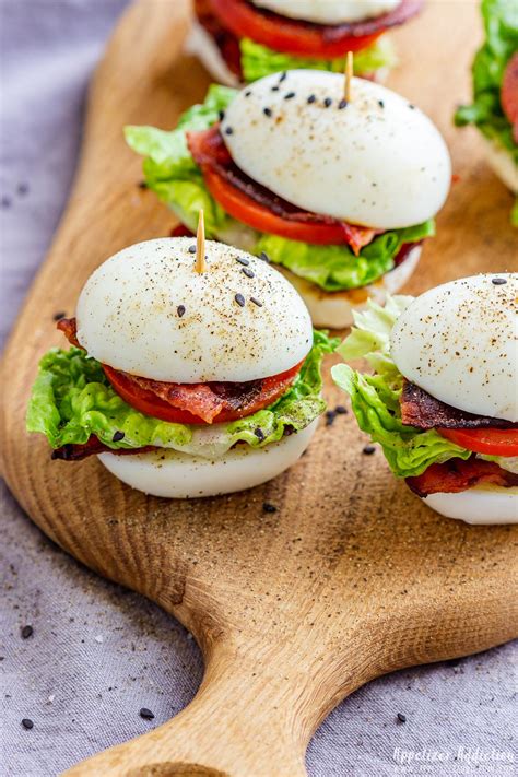 BLT Egg Sliders Recipe - Appetizer Addiction