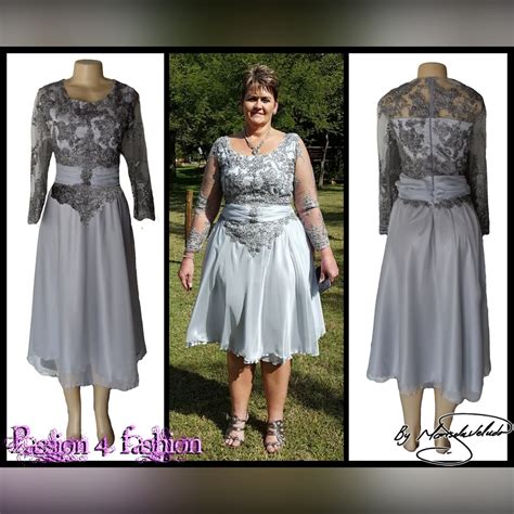 Grey Knee Length Mother Of The Bride Dress Marisela Veludo Fashion