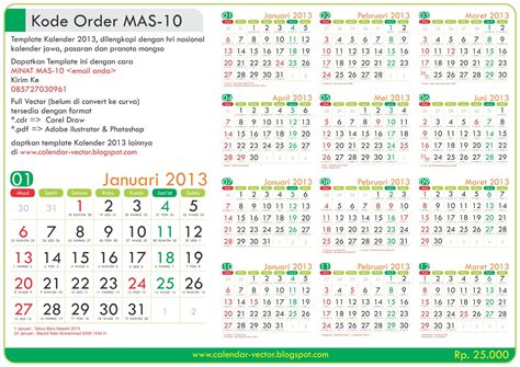 Template Kalender 2013 Versi 10 Tempatnya Download Template Kalender