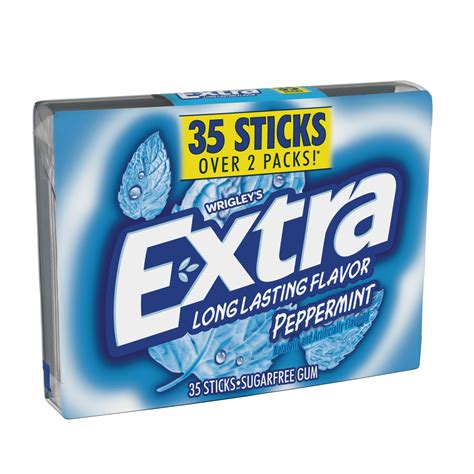 Extra Gum Peppermint Sugarfree Chewing Gum Mega Pack 35 Sticks