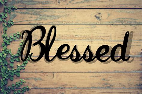 Metal Blessed Sign Etsy