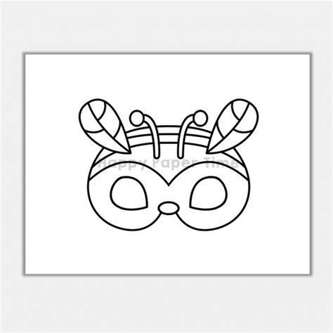 Bee Paper Mask Printable Insect Coloring Craft Activity Template Made