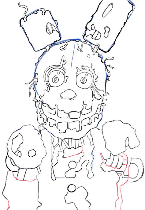 What Colour Is Springtrap Scary But Easy Drawings Related Keywords