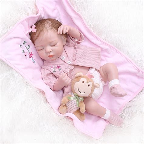 19 Inches Realistic Baby Dolls Sleeping Full Body Silicone Baby Girl Doll
