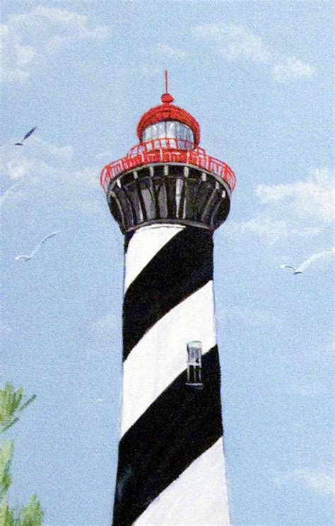 Top Of St Augustine Lighthouse Painting By Joni Hermansen Pixels
