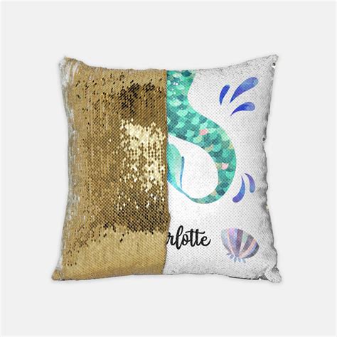 Personalized Sequin Mermaid Pillow Custom Mermaid Pillow Etsy