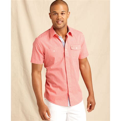 Tommy Hilfiger Robert Short Sleeve Check Shirt In Pink For Men Lyst