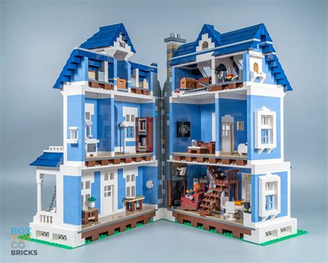 A Medium Blue Custom Lego Victorian House Modular With Awesome Features