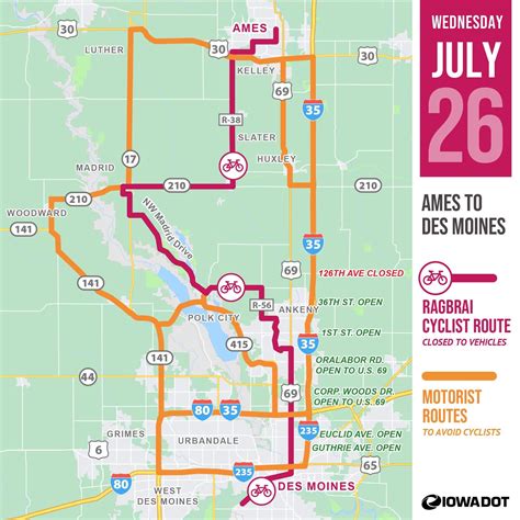 Road closures, delays ahead as RAGBRAI rides through central Iowa