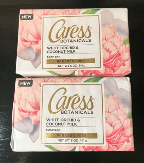 5 Caress Botanicals White Orchid And Coconut Milk Bar Soap 5oz Ship For