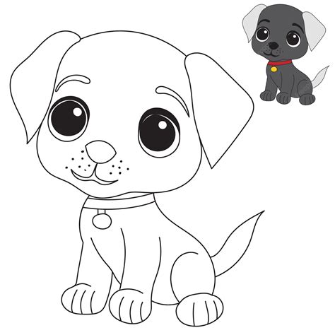 Premium Vector Cartoon Puppy Coloring Book For Kids Isolated