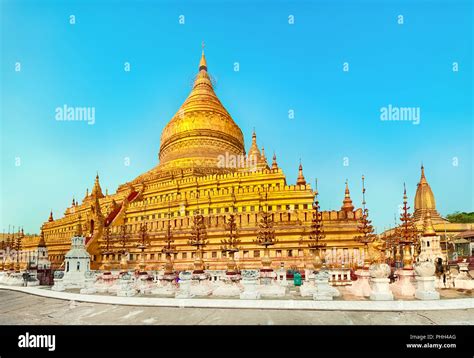 Shwezigon Pagoda In Bagan Myanmar Panorama Stock Photo Alamy