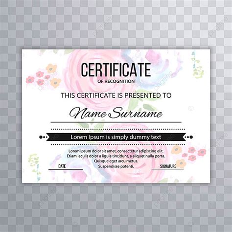 Certificate Premium Template Awards Diploma Colorful Illustration
