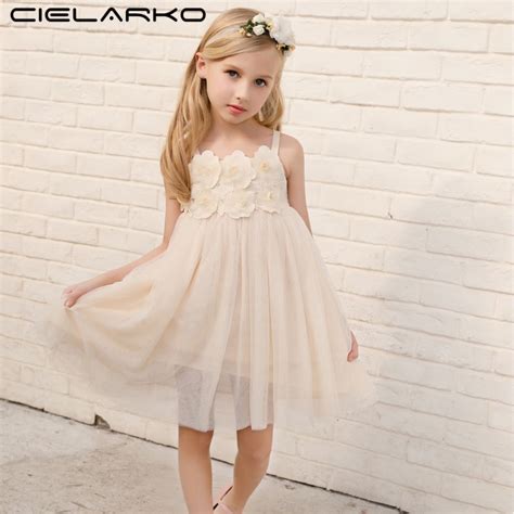 Cielarko Strap Summer Dress For Girl Sleeveless Flower Princess Party