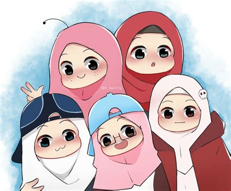 75 Gambar Kartun Hijab Keluarga