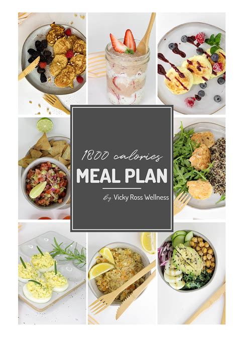 1800 Calorie Meal Plan Grocery List And Recipes Included 7 Etsy