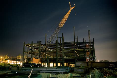 Building Construction Site with Crane (Night) - Browne Civil ...