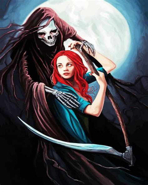Grim Reaper And Girl 5d Diamond Painting