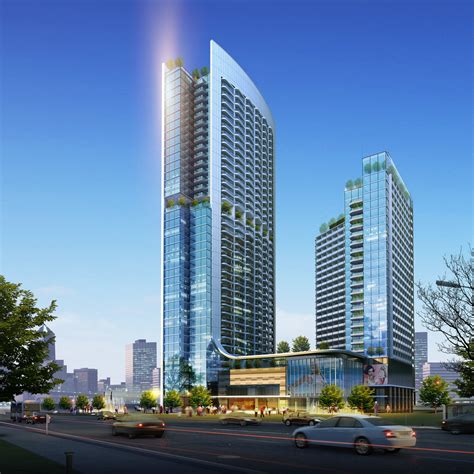Detailed High Rise Building Complex 3d Model Max Obj Mtl Tga