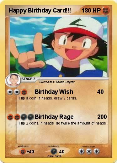Pokémon Happy Birthday Card Birthday Wish My Pokemon Card