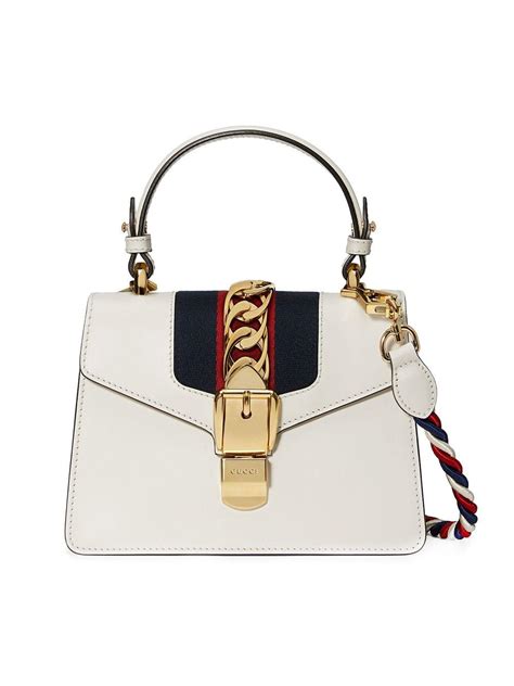 Gucci White Sylvie Small Leather Shoulder Bag Save 10 Lyst