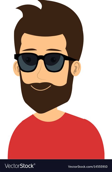 Young Man With Sunglasses Avatar Character Vector Image