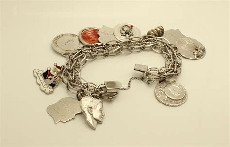 Vintage Charm Bracelet Sterling Silver 12 Charms From Anessajoygems On