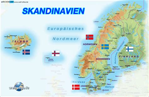 Karte Von Skandinavien Region In Mehrere Ländern Welt Atlasde