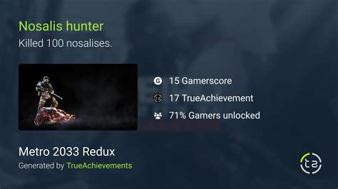 Nosalis Hunter Achievement In Metro 2033 Redux