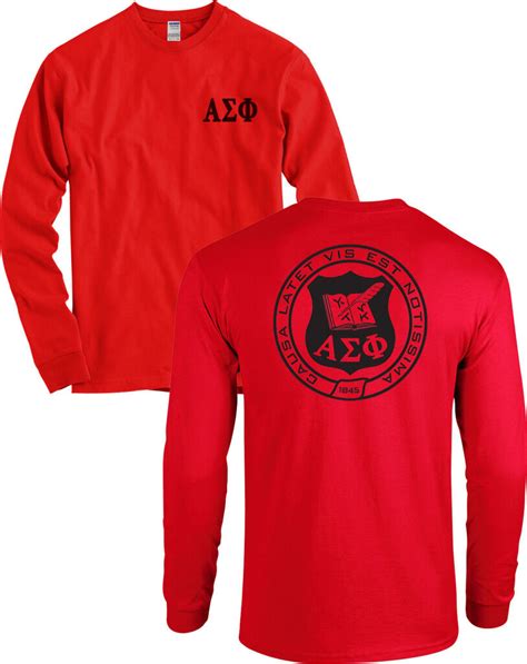 Alpha Sigma Phi Fraternity Seal Long Sleeve Alpha Sig Shirt More