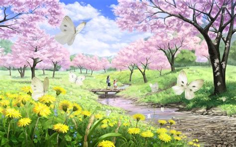 Download Free Anime Cherry Blossom Background