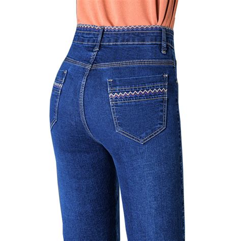 2019 Women High Waist Jeans Woman Stretch High Waisted Jeans Skinny Plus Size Ladies High Waist