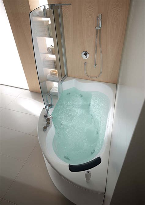Whirlpool tub & shower combination | whirlpool bubble. Teuco Corner Whirlpool Shower Integrates Shower With Bathtub