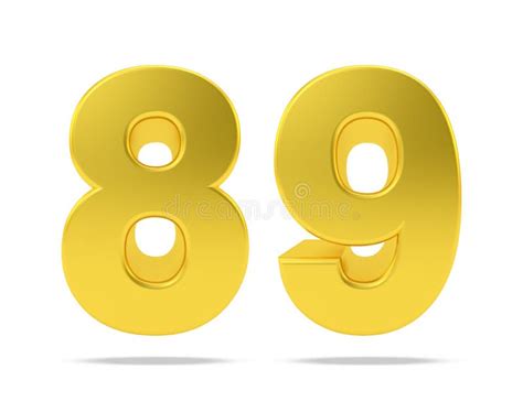 Gold Metal Number 89 Eighty Nine Isolated On White Background 3d