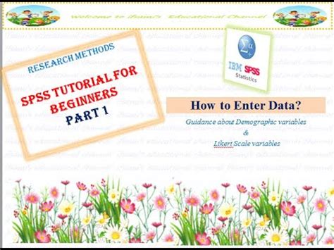 Spss Tutorial Part How To Enter Questionnaire Data Into Spss Sheet