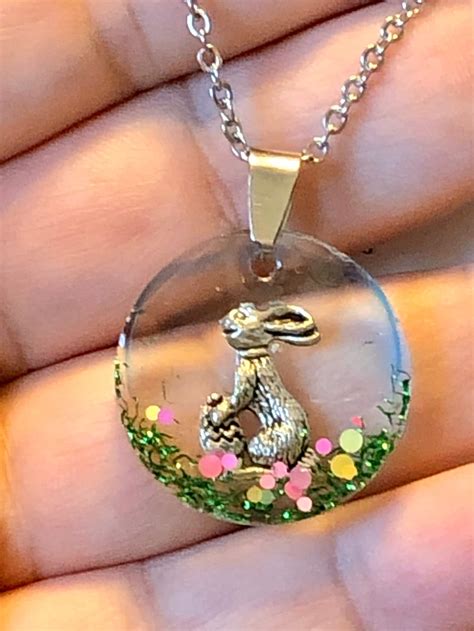 Easter Bunny Rabbit Jewelry Necklace Or Earrings Fun Colors Etsy