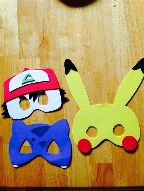 Diy Pokémon Masks Bulbasaur Pikachu And Ash Made With