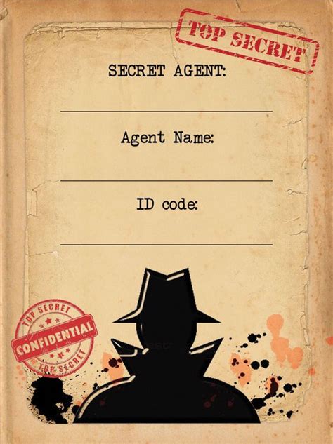 Spy Mission Secret Agent Name Cards Set Of 9 Spy Party Detective