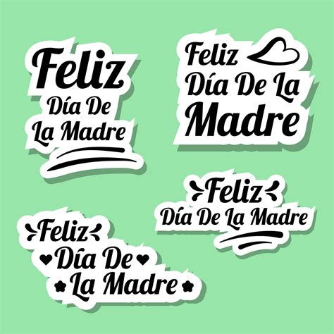 Dia De La Madre Mothers Day Lettering Stickers Collection Design
