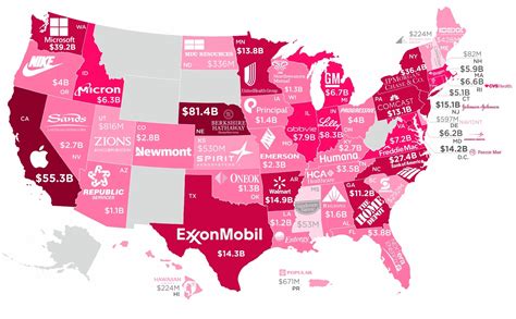 Fortune 500 Companies By State Map Map Of World