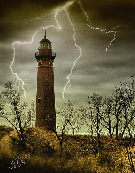 Lighthouse Storm Photograph By George Sipl