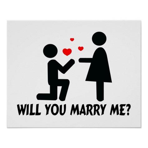 Will You Marry Me Bended Knee Man And Woman Poster Marry
