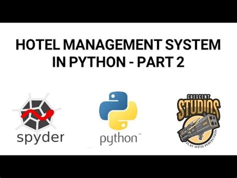 Hotel Management System In Python Part Youtube