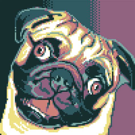 Pug By Tewpew Polygon Art Pixel Art Pug Art