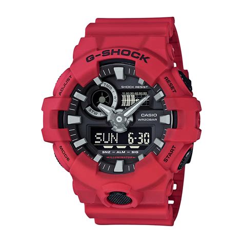 Mens Casio G Shock Classic Red Strap Watch With Black Dial Model Ga700 4a Zales Outlet