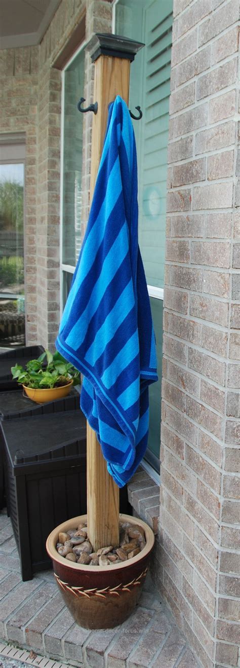 Buy now pool float, $30, bravissimo. DIY Pool Towel Holder - We made this stand to hang our wet ...