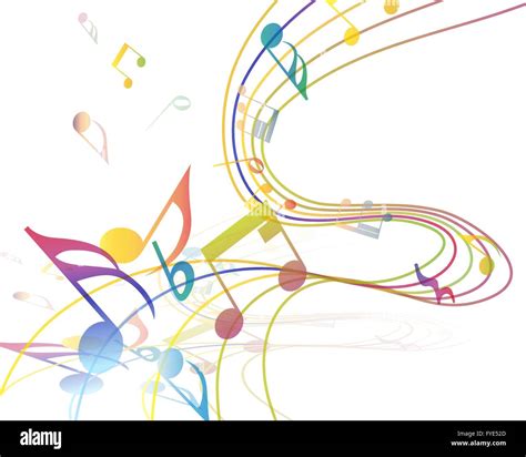 Musical Design Elements From Music Staff With Notes In Gradient