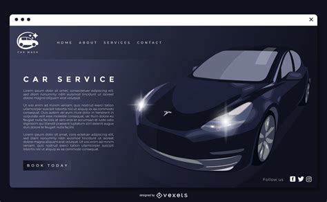Car Landing Page Template Vector Download