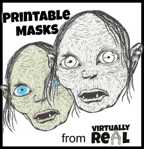 An Image Of Two Creepy Faces With The Words Printable Masks From Re L